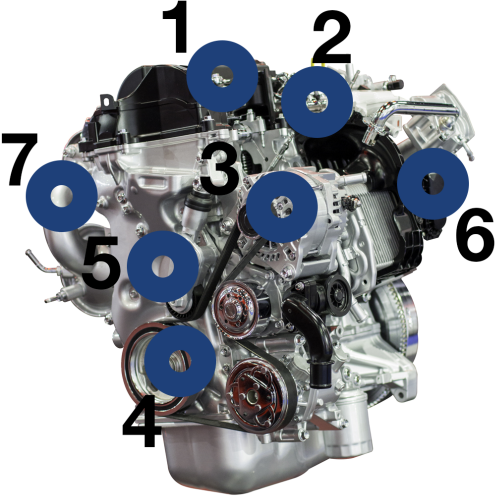 Components in a gas/diesel engine