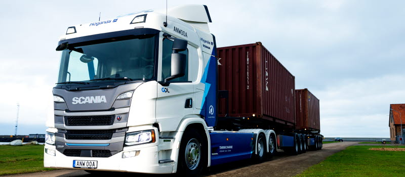 Ny batterielektrisk lastbil från Scania minskar koldioxidutsläppen från Höganäs